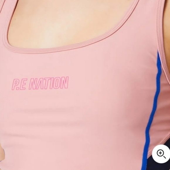 New P.E Nation Flex It Pink Pale Sports Bra Tank Top New With Tag Size Medium - Picture 3 of 16